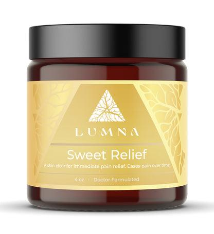 LUMNA Sweet Relief: A skin elixir for immediate pain relief.